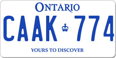 ON license plate CAAK774