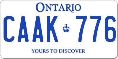 ON license plate CAAK776