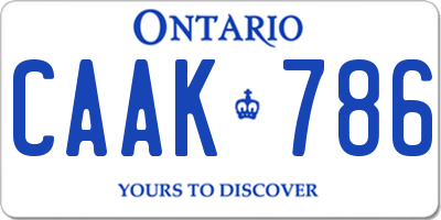 ON license plate CAAK786