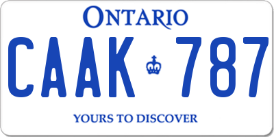 ON license plate CAAK787