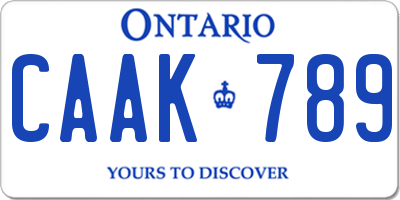 ON license plate CAAK789