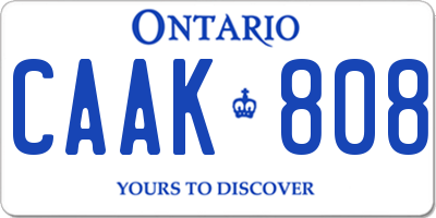 ON license plate CAAK808