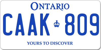 ON license plate CAAK809