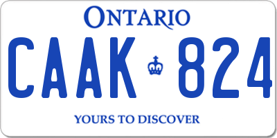 ON license plate CAAK824