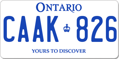 ON license plate CAAK826