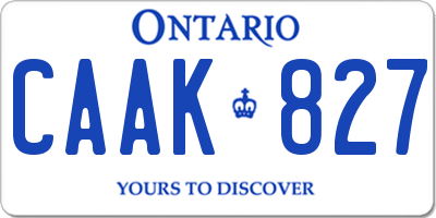 ON license plate CAAK827