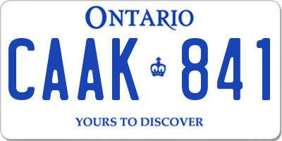 ON license plate CAAK841