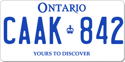 ON license plate CAAK842