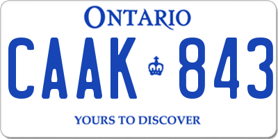 ON license plate CAAK843