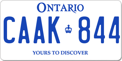 ON license plate CAAK844