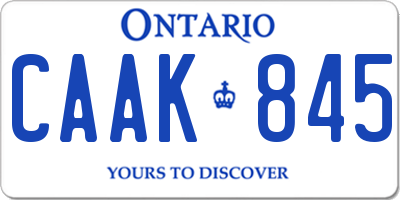 ON license plate CAAK845