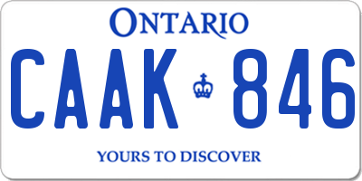 ON license plate CAAK846