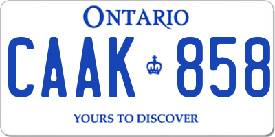 ON license plate CAAK858