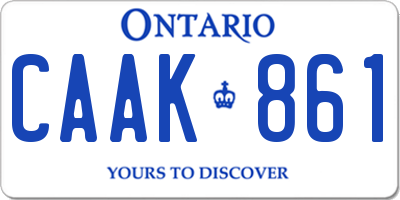 ON license plate CAAK861