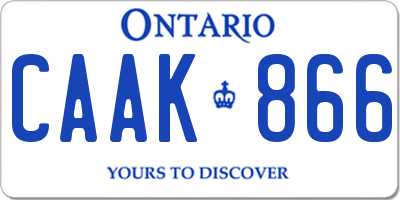 ON license plate CAAK866