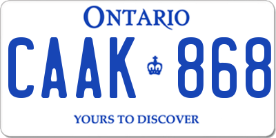 ON license plate CAAK868