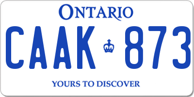 ON license plate CAAK873