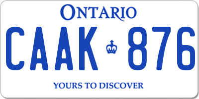 ON license plate CAAK876