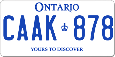 ON license plate CAAK878