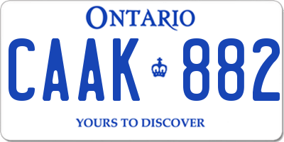 ON license plate CAAK882