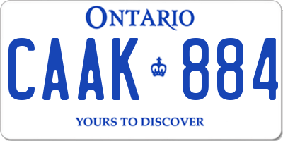 ON license plate CAAK884