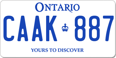 ON license plate CAAK887