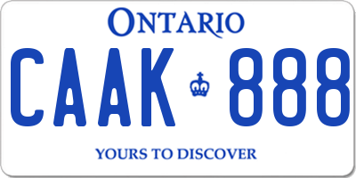 ON license plate CAAK888