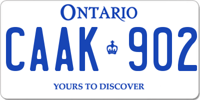 ON license plate CAAK902