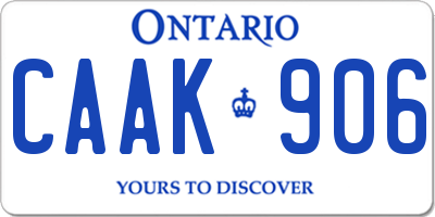 ON license plate CAAK906