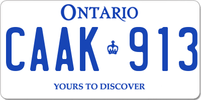 ON license plate CAAK913