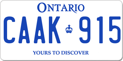 ON license plate CAAK915