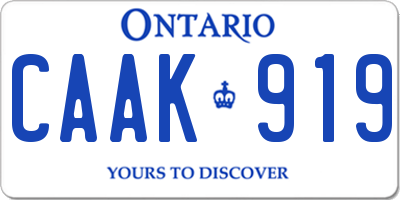 ON license plate CAAK919