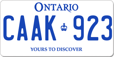 ON license plate CAAK923