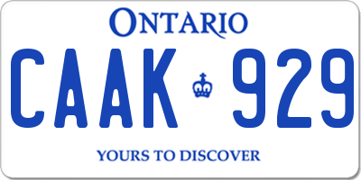 ON license plate CAAK929