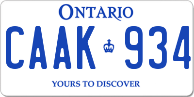 ON license plate CAAK934