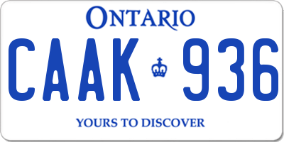 ON license plate CAAK936