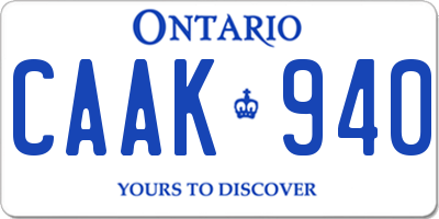 ON license plate CAAK940