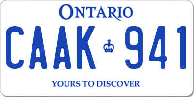 ON license plate CAAK941