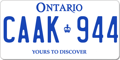 ON license plate CAAK944