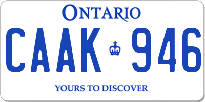 ON license plate CAAK946