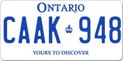 ON license plate CAAK948