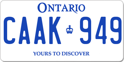 ON license plate CAAK949