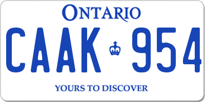 ON license plate CAAK954