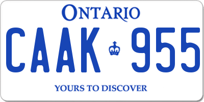 ON license plate CAAK955