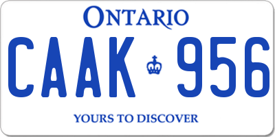 ON license plate CAAK956