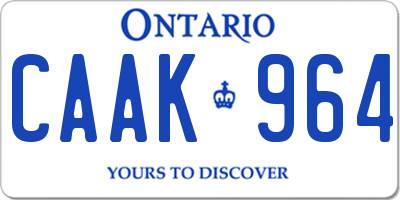 ON license plate CAAK964