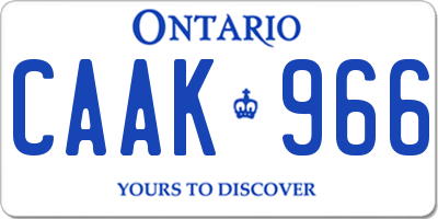 ON license plate CAAK966