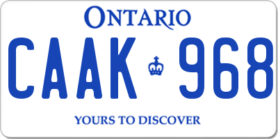 ON license plate CAAK968