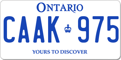 ON license plate CAAK975