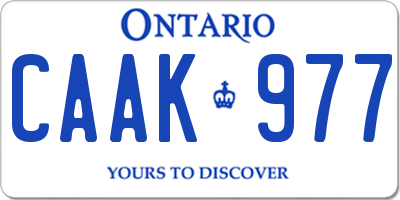 ON license plate CAAK977